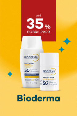 Protetores Solares da marca Bioderma com destaque promocional de at&eacute; 35% sobre pre&ccedil;o de Venda ao P&uacute;blico Recomendado